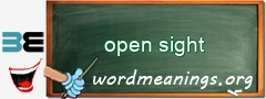 WordMeaning blackboard for open sight
